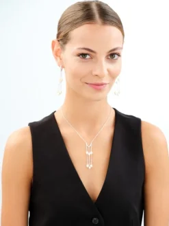 Naszyjnik srebrny z perłami