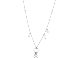 Naszyjnik srebrny z perłami - motyle