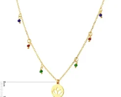 Naszyjnik srebrny ze szkłem - kwiat lotosu