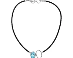 Naszyjnik srebrny ze szkłem - koło