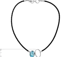 Naszyjnik srebrny ze szkłem - koło