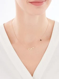 Naszyjnik srebrny ze szkłem - nieskończoność, mama