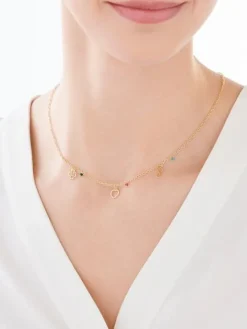 Naszyjnik srebrny ze szkłem - koniczyna, serce, nieskończoność