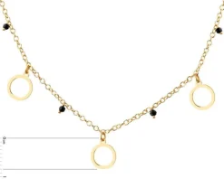 Naszyjnik srebrny ze szkłem - koła