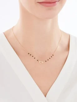 Naszyjnik srebrny ze szkłem - serca