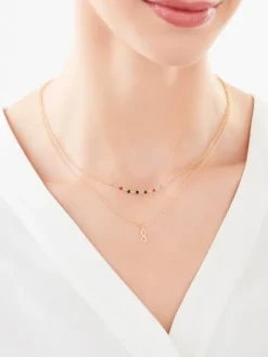 Naszyjnik srebrny ze szkłem - nieskończoność