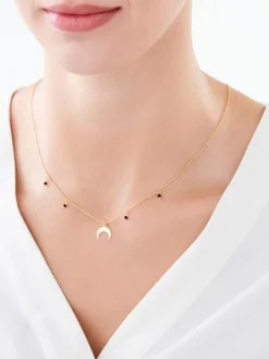 Naszyjnik srebrny ze szkłem - Księżyc