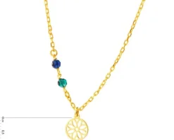 Naszyjnik srebrny ze szkłem - rozeta