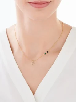 Naszyjnik srebrny ze szkłem - rozeta