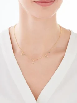 Naszyjnik srebrny ze szkłem - motyle