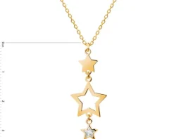 Naszyjnik srebrny ze szkłem - gwiazdy