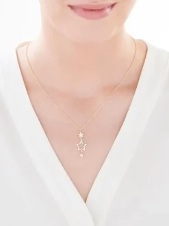 Naszyjnik srebrny ze szkłem - gwiazdy