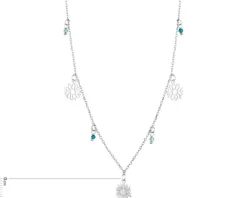 Naszyjnik srebrny ze szlifowanym szkłem - kwiaty