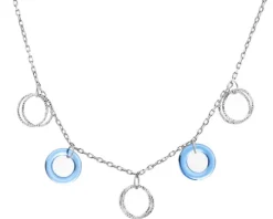 Naszyjnik srebrny ze szlifowanym szkłem - koła