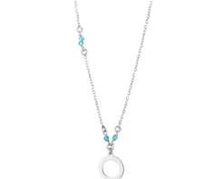 Naszyjnik srebrny ze szlifowanym szkłem - koło