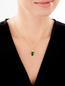 Naszyjnik srebrny ze szlifowanym szkłem