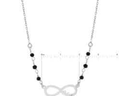 Naszyjnik srebrny ze szlifowanym szkłem - mama, nieskończoność