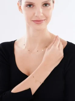 Naszyjnik srebrny ze szlifowanym szkłem - podkowa, koniczyna, serce