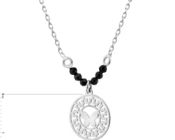 Naszyjnik srebrny ze szlifowanym szkłem - motyl, rozeta