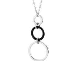 Naszyjnik srebrny ze szlifowanym szkłem - koła
