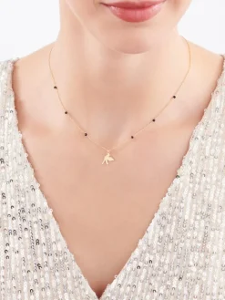 Naszyjnik srebrny ze szlifowanym szkłem - ptak