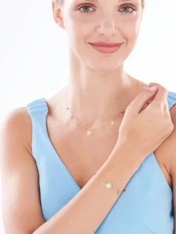 Naszyjnik srebrny ze szlifowanym szkłem - kwiaty