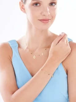 Naszyjnik srebrny ze szlifowanym szkłem - rozety