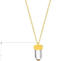 Naszyjnik srebrny ze szlifowanym szkłem