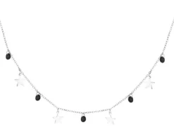 Naszyjnik srebrny ze szlifowanym szkłem - gwiazdy