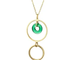 Naszyjnik srebrny ze szlifowanym szkłem - koła