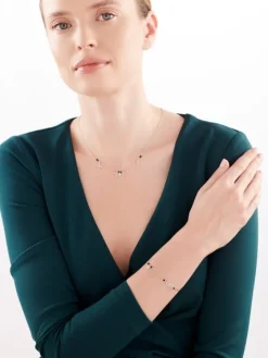 Naszyjnik srebrny ze szlifowanym szkłem - motyle