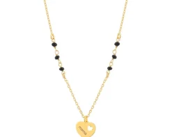 Naszyjnik srebrny ze szlifowanym szkłem - serce, mama