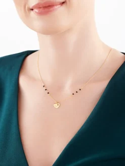 Naszyjnik srebrny ze szlifowanym szkłem - serce, mama