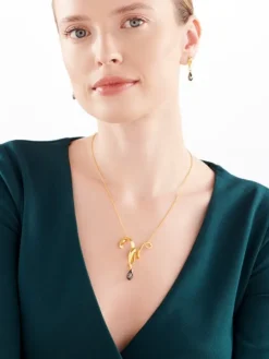 Naszyjnik srebrny ze szlifowanym szkłem