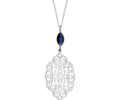 Naszyjnik srebrny ze szlifowanym szkłem - rozeta