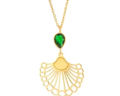 Naszyjnik srebrny ze szlifowanym szkłem