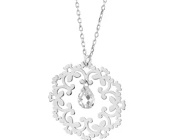 Naszyjnik srebrny ze szlifowanym szkłem - rozeta