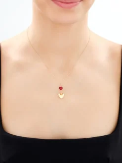 Naszyjnik srebrny ze szlifowanym szkłem - serce