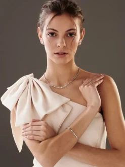 Naszyjnik z białego złota z brylantami - 0,63 ct - próba 585