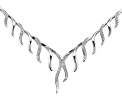 Naszyjnik z białego złota z brylantami - 0,48 ct - próba 585