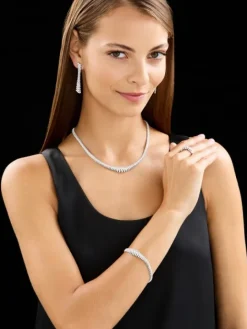 Naszyjnik z białego złota z brylantami - 45 cm - 6,84 ct - próba 750