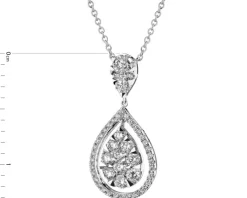 Naszyjnik z białego złota z brylantami - 1,43 ct - próba 585