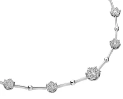 Naszyjnik z białego złota z brylantami - 45 cm - 1,03 ct - próba 585