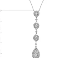 Naszyjnik z białego złota z diamentami - 0,88 ct - próba 585