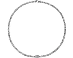 Naszyjnik z białego złota z brylantami - 0,30 ct - próba 750