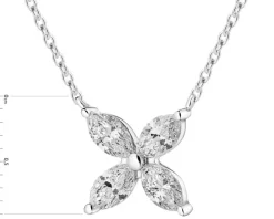 Naszyjnik z białego złota z diamentami - kwiat - 0,43 ct - próba 585
