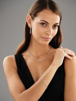 Naszyjnik z białego złota z brylantami - 43 cm - 1,53 ct - próba 750