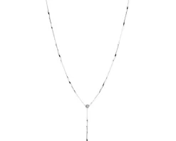 Naszyjnik z białego złota z diamentem - 0,005 ct - próba 585