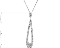 Naszyjnik z białego złota z diamentami - 0,30 ct - próba 585