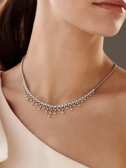 Naszyjnik z białego złota z brylantami - 3,37 ct - próba 585